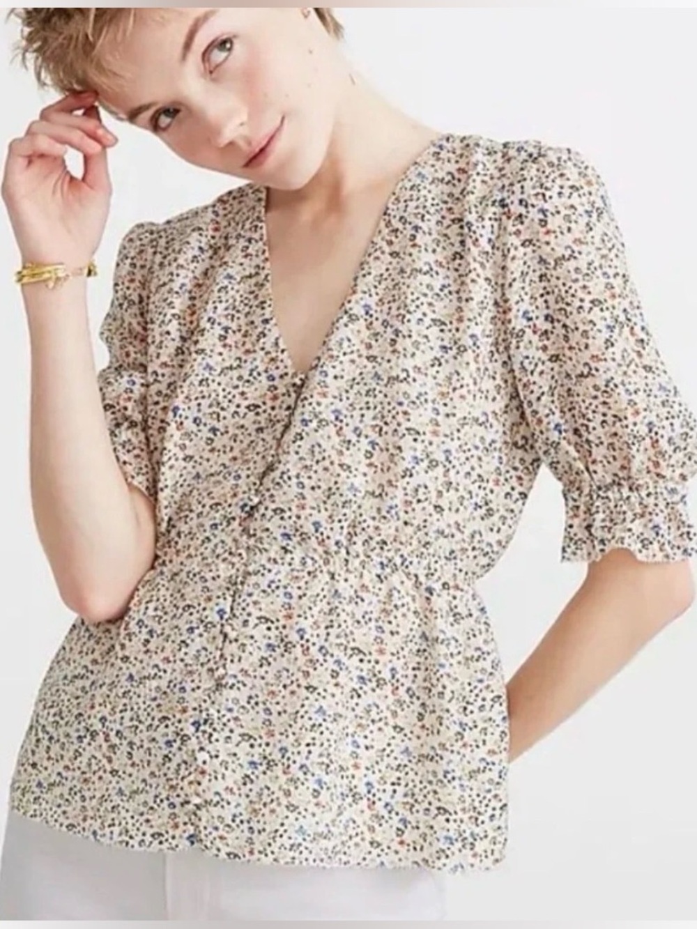Madewell Sill Floral Peasant Blouse